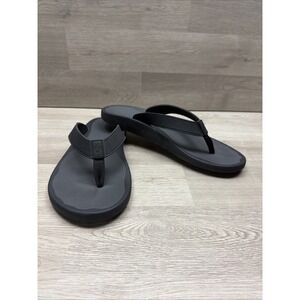 Olukai Holona Black Thong Sandals Beach Flip Flops Men's Shoe Size 12 VERY NICE
